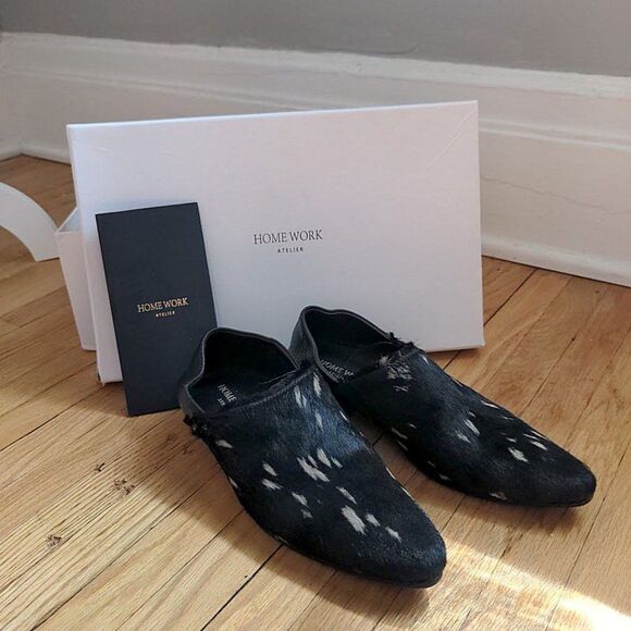 Home Work Atelier Handmade Ankle Boots Leather Pony Calf Hair Booties Western 5 - Picture 2 of 12